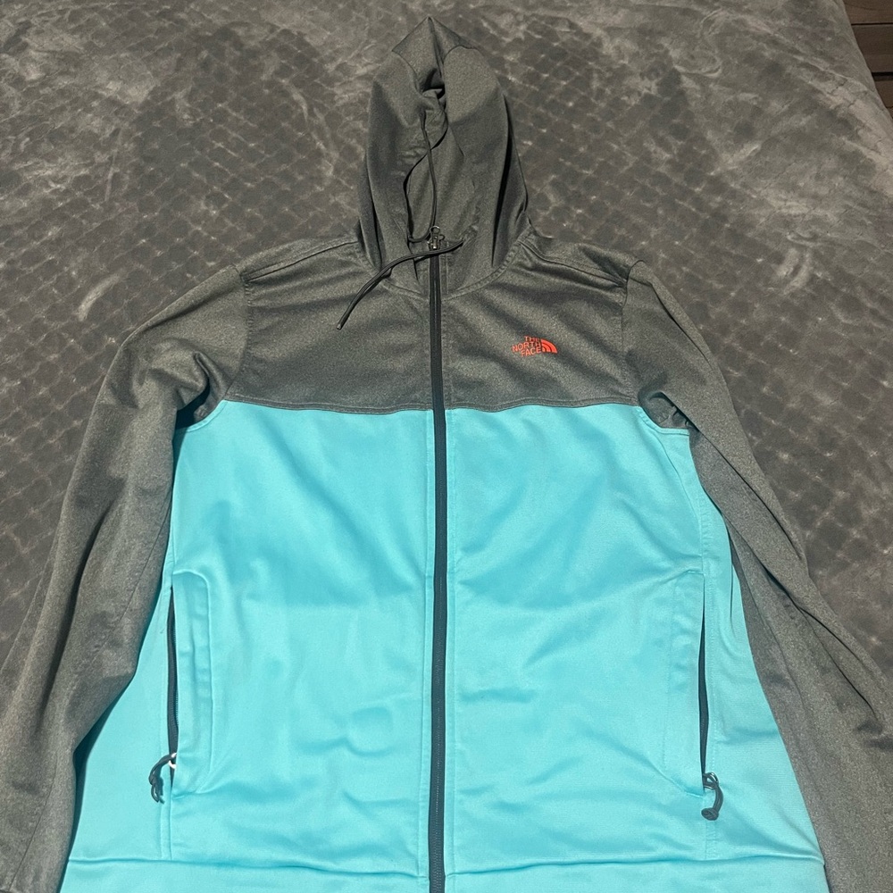 The North Face Gray and Light Blue Jacket